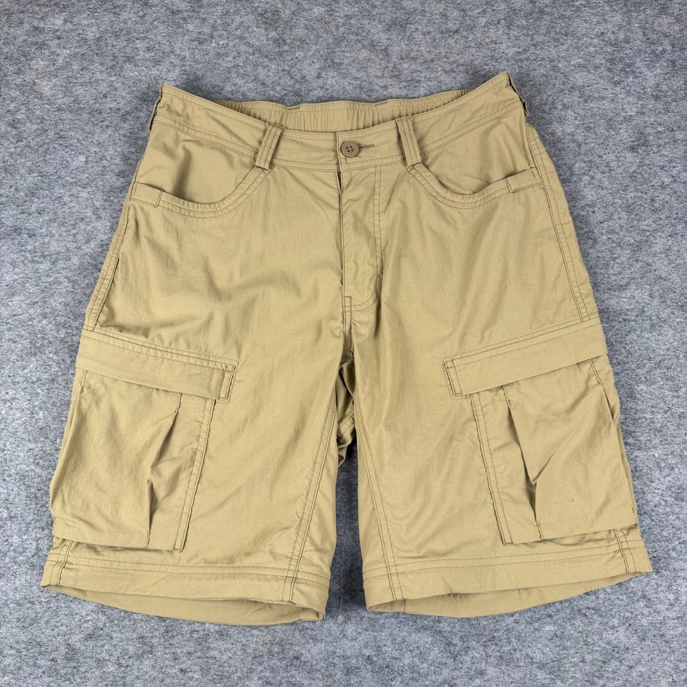 REI Co-op Sahara Convertible Cargo Shorts 10" Nylon Stretch Beige Mens 32
